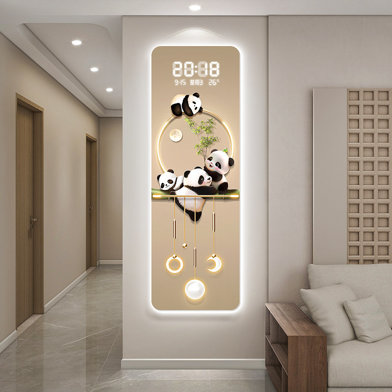 Cream style panda living room grille decoration painting