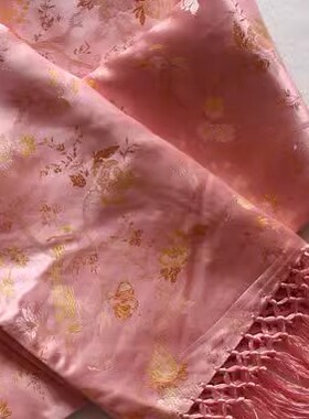 装饰蚕丝礼物天蓝色双面披肩
