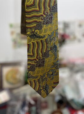 蚕丝礼品男士灰色花纹领带现货