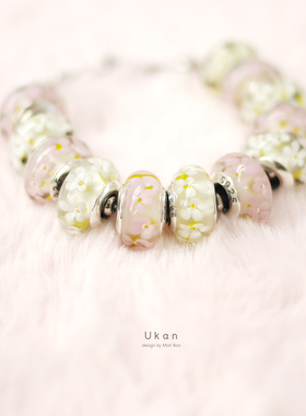 diy浪漫手工花瓣琉璃珠