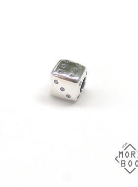 猫哩卟麻将牌骰子925银串珠简约小众设计DIY串珠情侣手链手镯配件