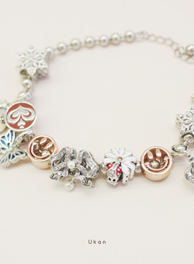 有看925银串珠蝴蝶兔子皇冠雪花