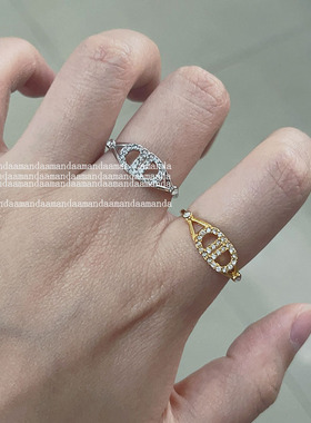 百搭气质轻奢镶钻戒指女