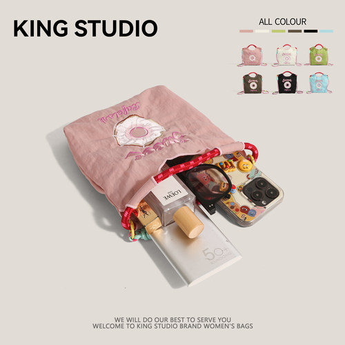 日本ball chain环保购物袋刺绣尼龙包迷你手提袋单肩斜挎包手机包 - 图2