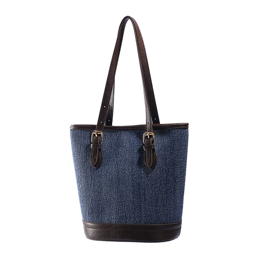 Джинсовая большая сумка Drinking Talk женская, новинка 2025 года, нишевая текстурированная сумка-ведро большой емкости