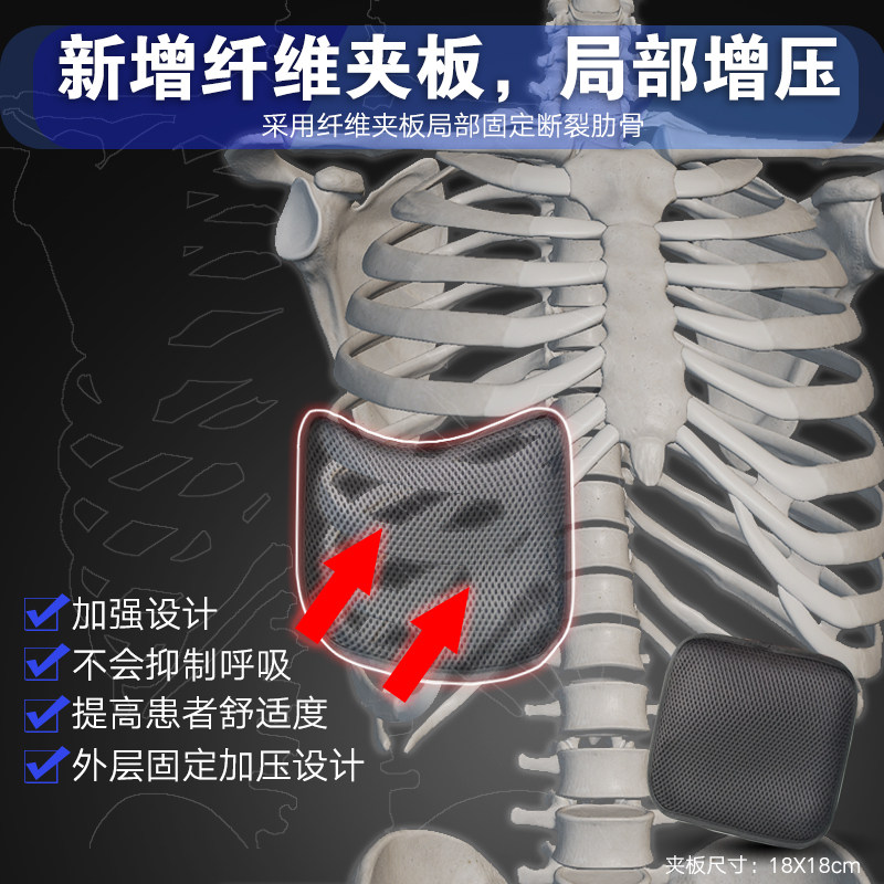 可调肋骨骨折固定带胸部手术绷带 森凝保健护具(护腰/膝/腿/颈)