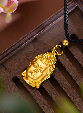 佛头黄金吊坠项链999足金挂坠
