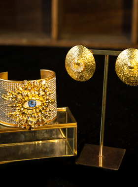 水舞 G1092 新款新娘法式复古恶魔之眼多排满钻轻奢走秀开口手环