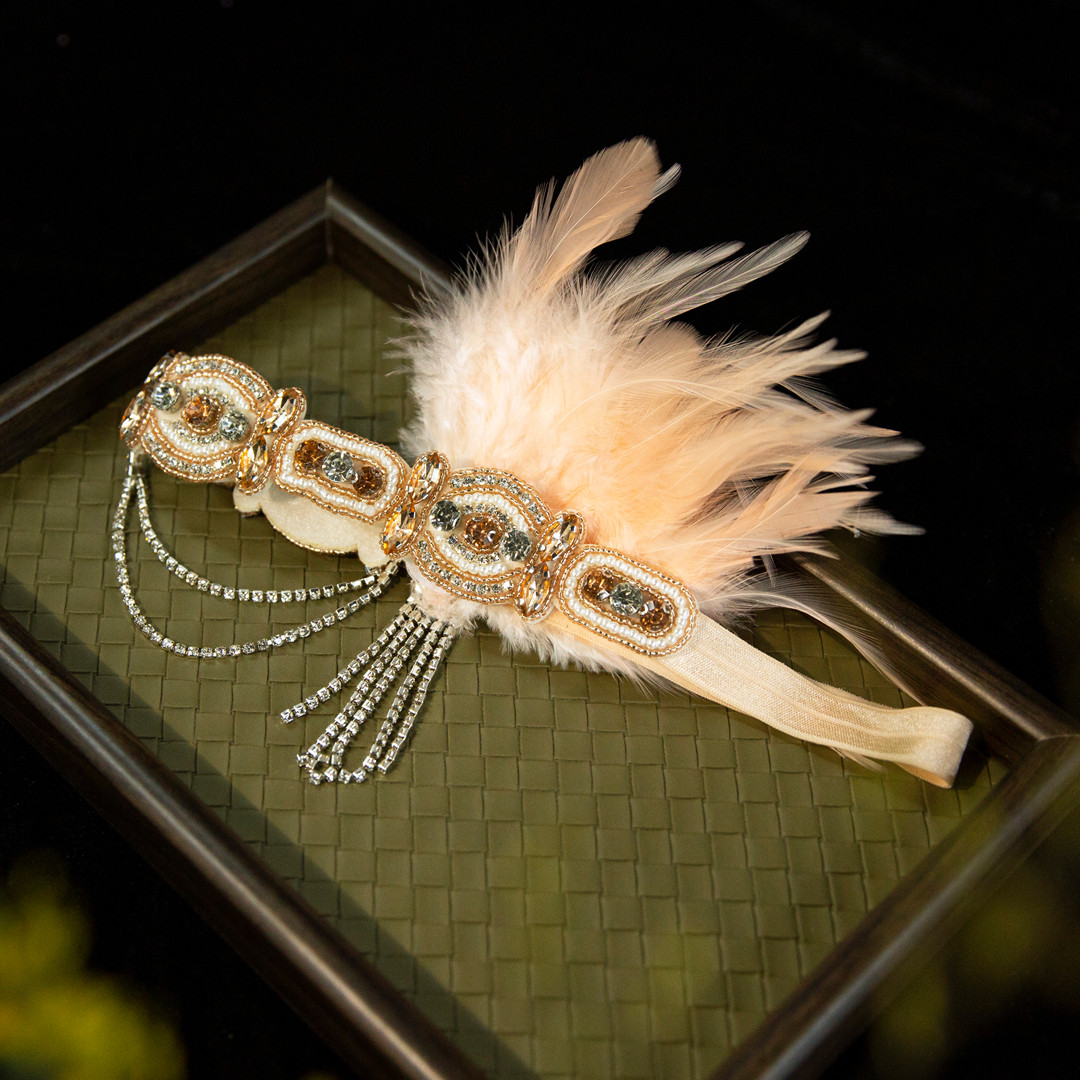 水舞B3118新娘复古羽毛发带盖茨比头饰品生日舞会礼服民族风发饰,淘宝优惠券,粉丝福利购,淘宝优惠卷