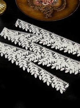 水舞B2938镂空蕾丝刺绣花边辅料装饰白色气质简约新娘飘带发带