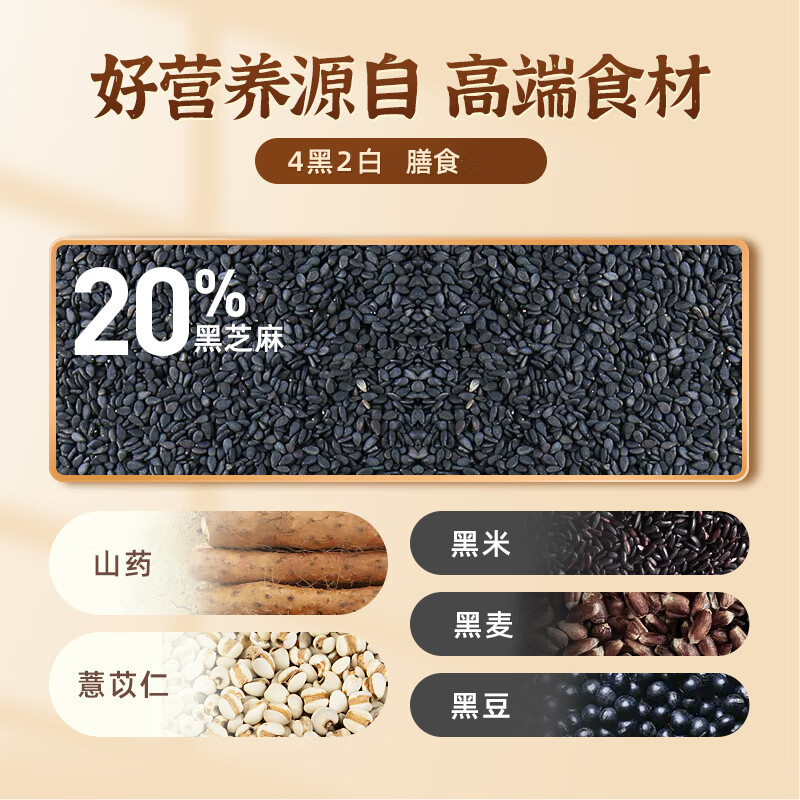 捷氏山药薏仁黑芝麻糊核桃早餐五谷粗粮营养代餐冲饮黑芝麻粉680g