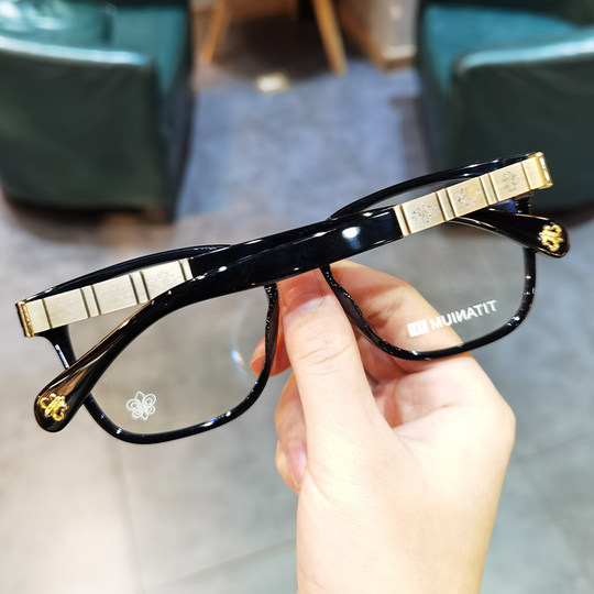 简丹萝心新款大框大脸近视眼镜框男女潮复古板材防蓝光护目镜