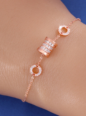 2024新款潮镶锆石可调节抽拉手饰品小众设计感小蛮腰气质手链女