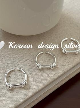 韩国ins风小清新叠带食指环S925
