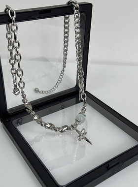 镶钻环绕星芒项链女轻奢小众设计冷淡风高级感锁骨链个性嘻哈项饰