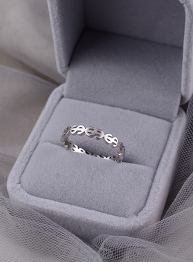 食人间烟火色同款戒指美元符号元素距离钛钢指环食指可调节简约