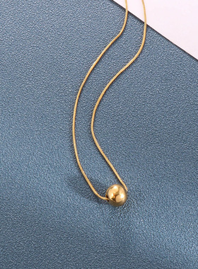 金色圆珠项链女轻奢小众锁骨颈链ins冷淡风时尚百搭气质网红饰品