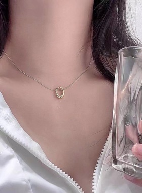 圆环几何项链女ins不掉色锁骨链轻奢小众简约网红温柔高级感百搭