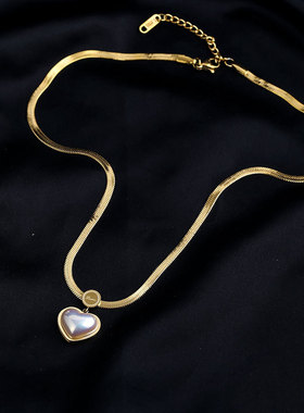 钛钢甜美爱心项链简约ins颈链韩版时尚百搭轻奢锁骨链女小众设计