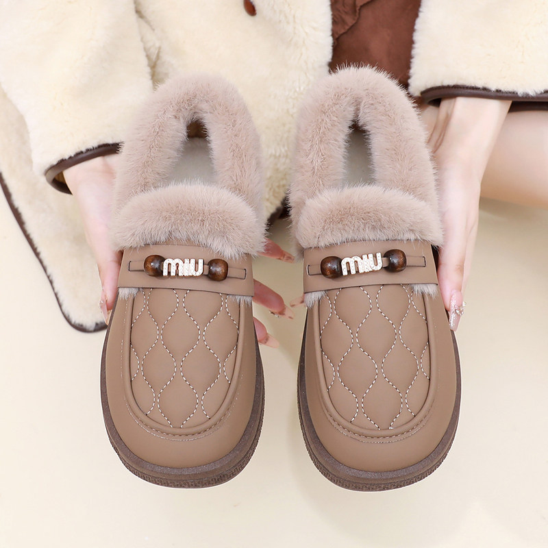 2025冬季新款加绒豆豆鞋女保暖软底一脚蹬防滑棉鞋低帮休闲女鞋,淘宝优惠券,粉丝福利购,淘宝优惠卷