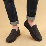 Летние туфли, мужские дышащие слипоны, обувь, мягкая подошва, для среднего возраста