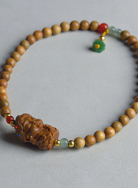 阿根廷绿檀双圈莲蓬配饰DIY+度母佛珠手串手链古风车挂手持念珠