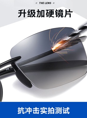新款无框太阳镜男司机复古轻盈