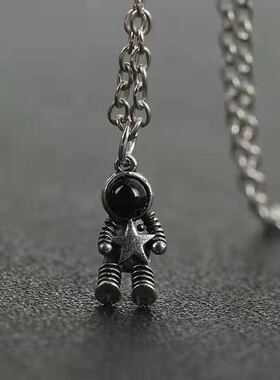 项链女ins原宿风酷女宇航员太空人情侣闺蜜项链锁骨链毛衣链吊坠