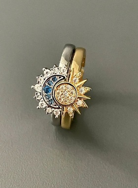 Vintage 古着 | Sun and the Moon 日月同辉戒指情侣闺蜜高级指环