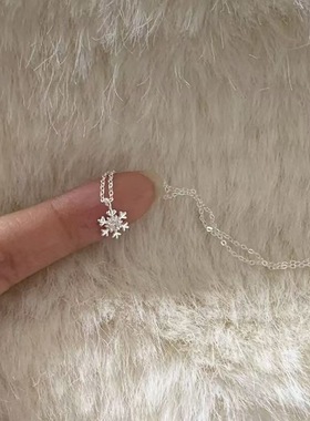 圣诞雪花项链小众ins气质高级感