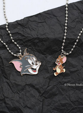 情侣卡通童趣风项链吊坠