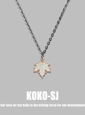 简约ins枫叶项链男女滴油合金吊坠 创意小众清新百搭闺蜜锁骨链