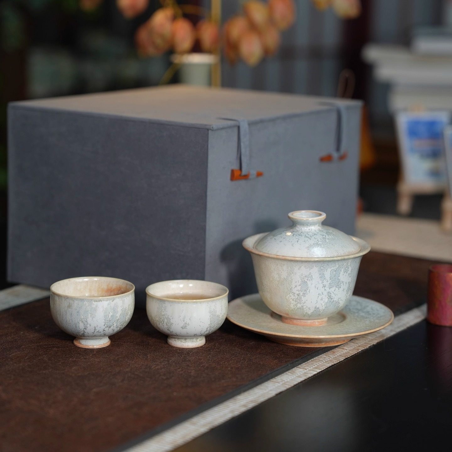 景德镇纯手工三才盖碗套组窑变结晶釉高颜值盖碗送人茶具礼物,淘宝优惠券,粉丝福利购,淘宝优惠卷