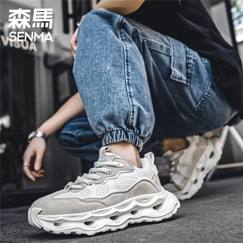 森马增高鞋男鞋秋季隐形内增高6cm休闲运动鞋潮牌老爹鞋厚底增高 - 图2