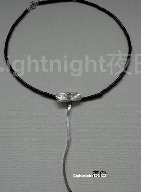 夜白巴洛克珍珠玛瑙choker女项链