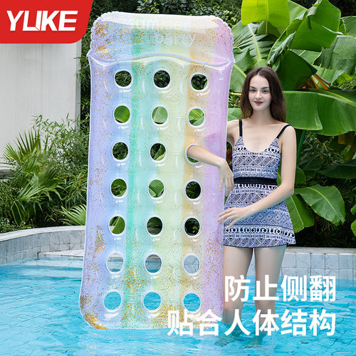 游泳浮床成人水上充气浮排儿童泳圈玩具泳池户外漂流海边玩水装备 - 图1