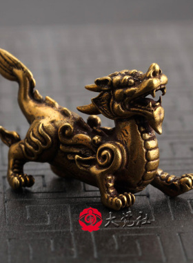 招财貔貅摆件茶宠客厅纯铜麒麟