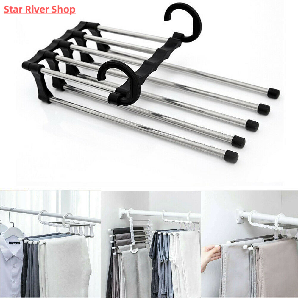 Newest Fashion 5 in 1 Pant rack shelves Stainless Steel Clot