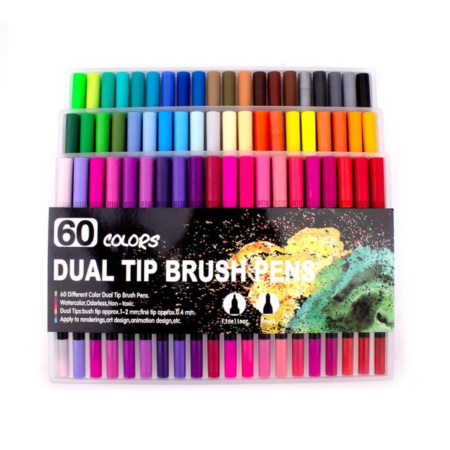 Fineliner WaTercolor Brush Markers Dual Tip DraWing For Mang - 图2