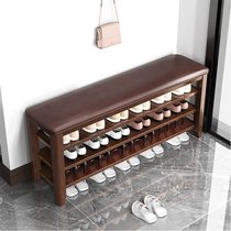 Solid wood changing shoes stool narrow and soft bag cushions Home doorway shoe rack Sitting Type Ultra Narrow Changing Shoes and stool Shoes Cabinet Bench