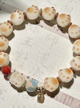 陶瓷小猫手链女生款ins轻奢情侣精致感手串高颜值学生党礼物手饰