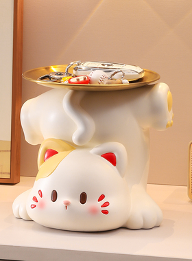 入户门三花猫钥匙收纳玄关摆件