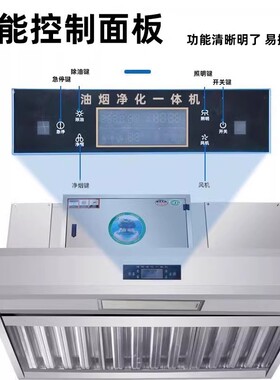 油烟净化一体机商用饭店厨房烟罩餐饮无烟低空排放净化器油烟机