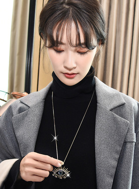 恶魔之眼睛秋冬新款百搭毛衣链