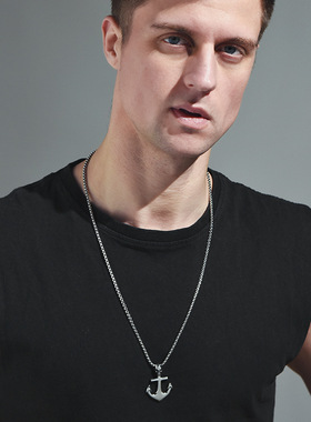 朋克骷髅头钛钢项链00