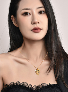 直多款锆石开合心锁骨链