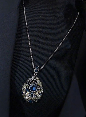 倾城水滴之恋毛衣链女 秋冬时尚百搭气质网红长款项链 挂件配饰品