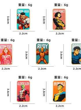 卡通动漫系列无敌少侠周边人物胸针科幻动画无敌小子金属徽章配饰