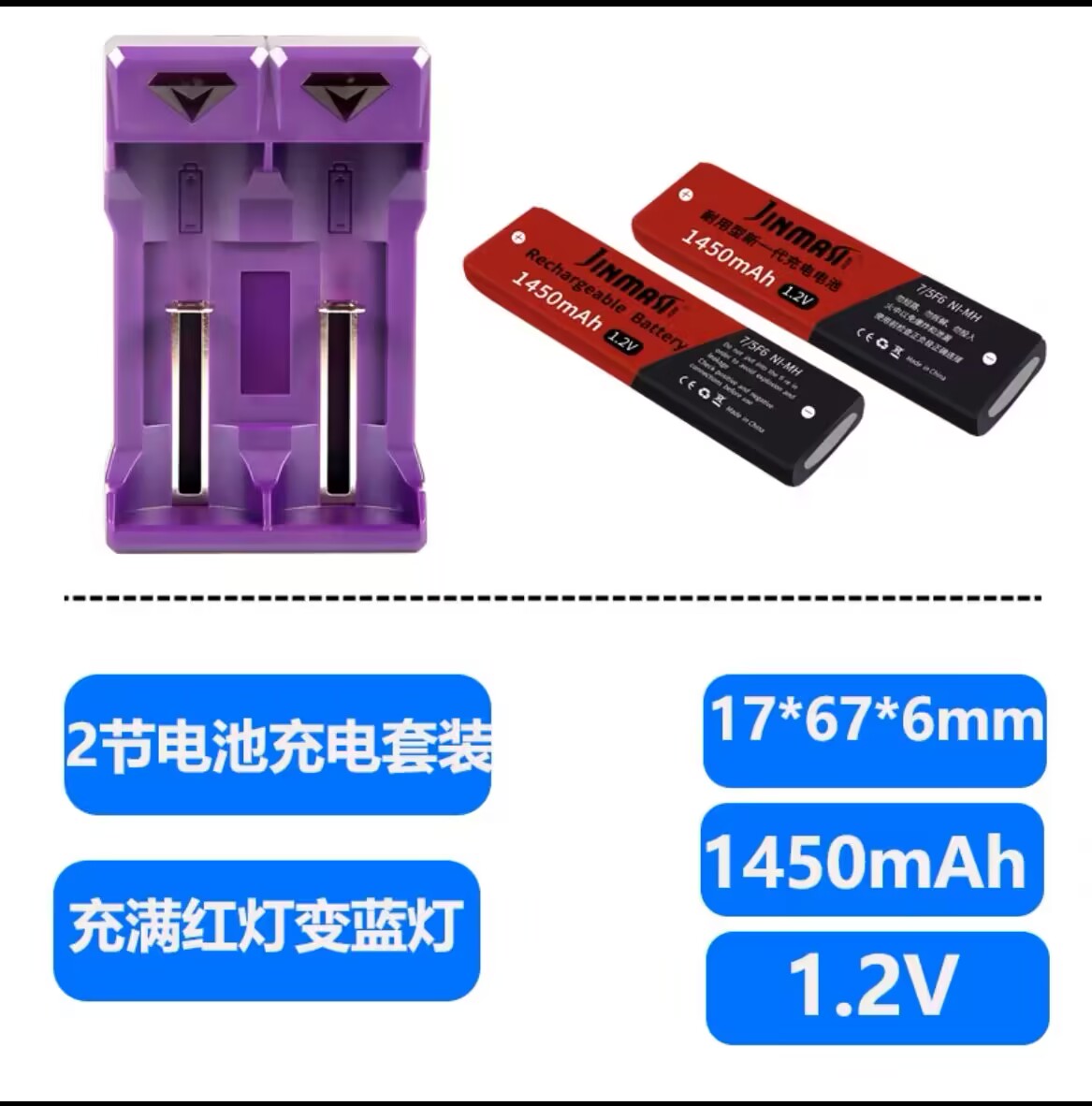 全新7/5F6口香糖电池适用爱华索尼松下MD随身听CD机充电器套装-图2