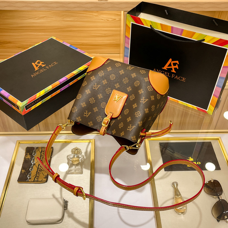 女2022新款高级感真皮老花手提包 奢奈美水桶包